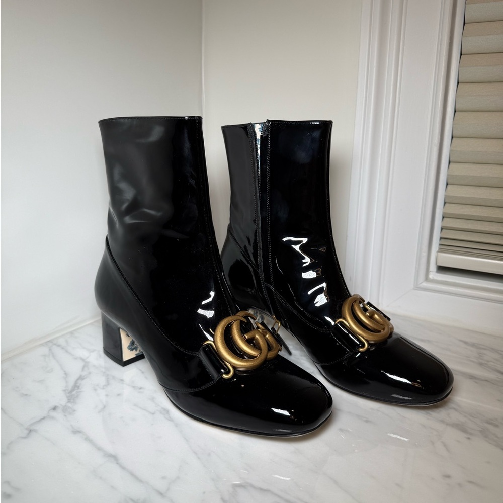 Gucci Women's Double G Booties - Black Leather